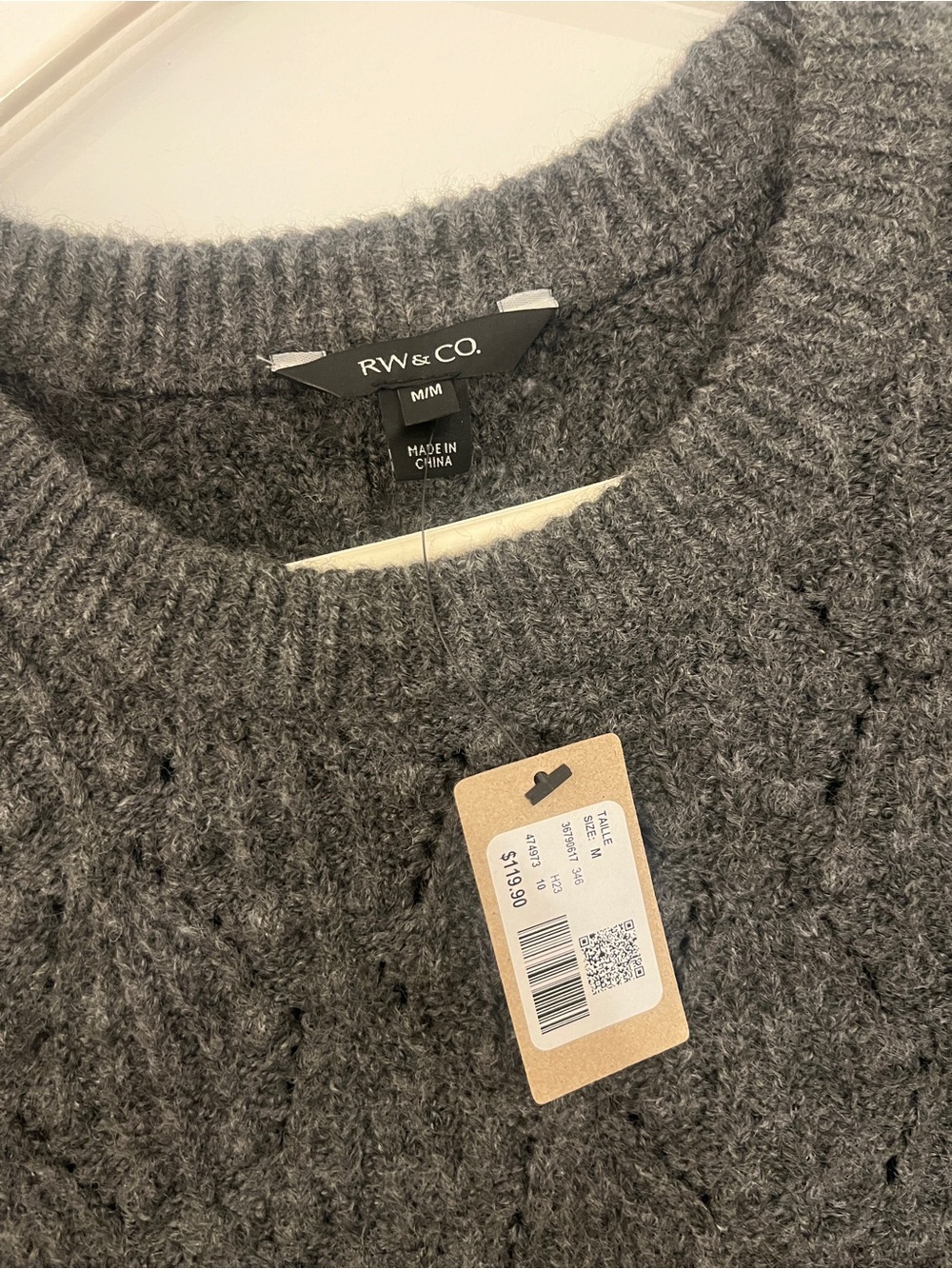 RW&CO. Charcoal Gray Crewneck Knit Dress